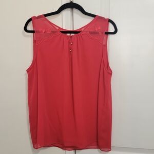 Elegant Coral Sleeveless Top